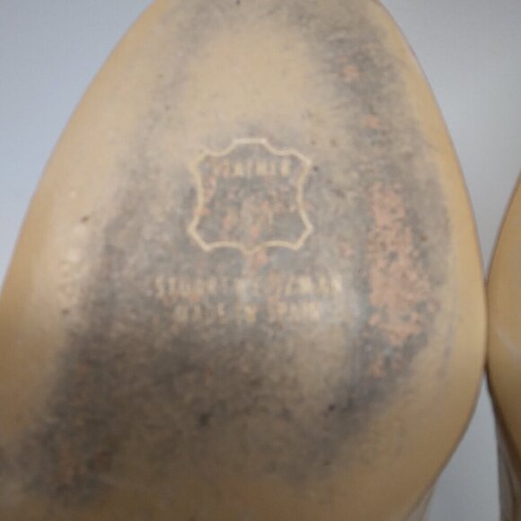 Stuart Weitzman Croc Embossed Peep Toe Knot Heels Size 9M - Picture 14 of 16